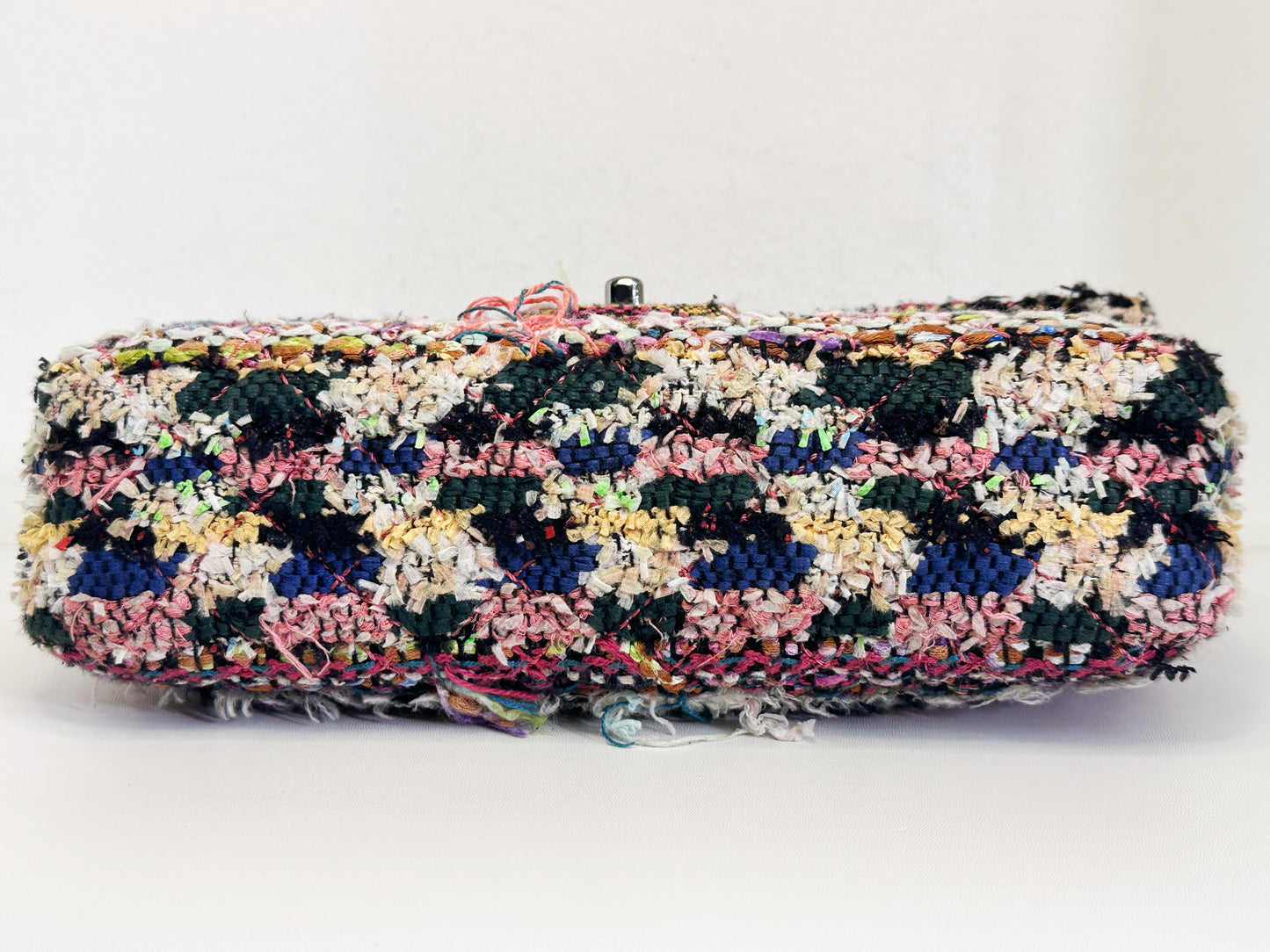 Chanel Pom Pom CC Quilted Tweed Medium Flap Bag