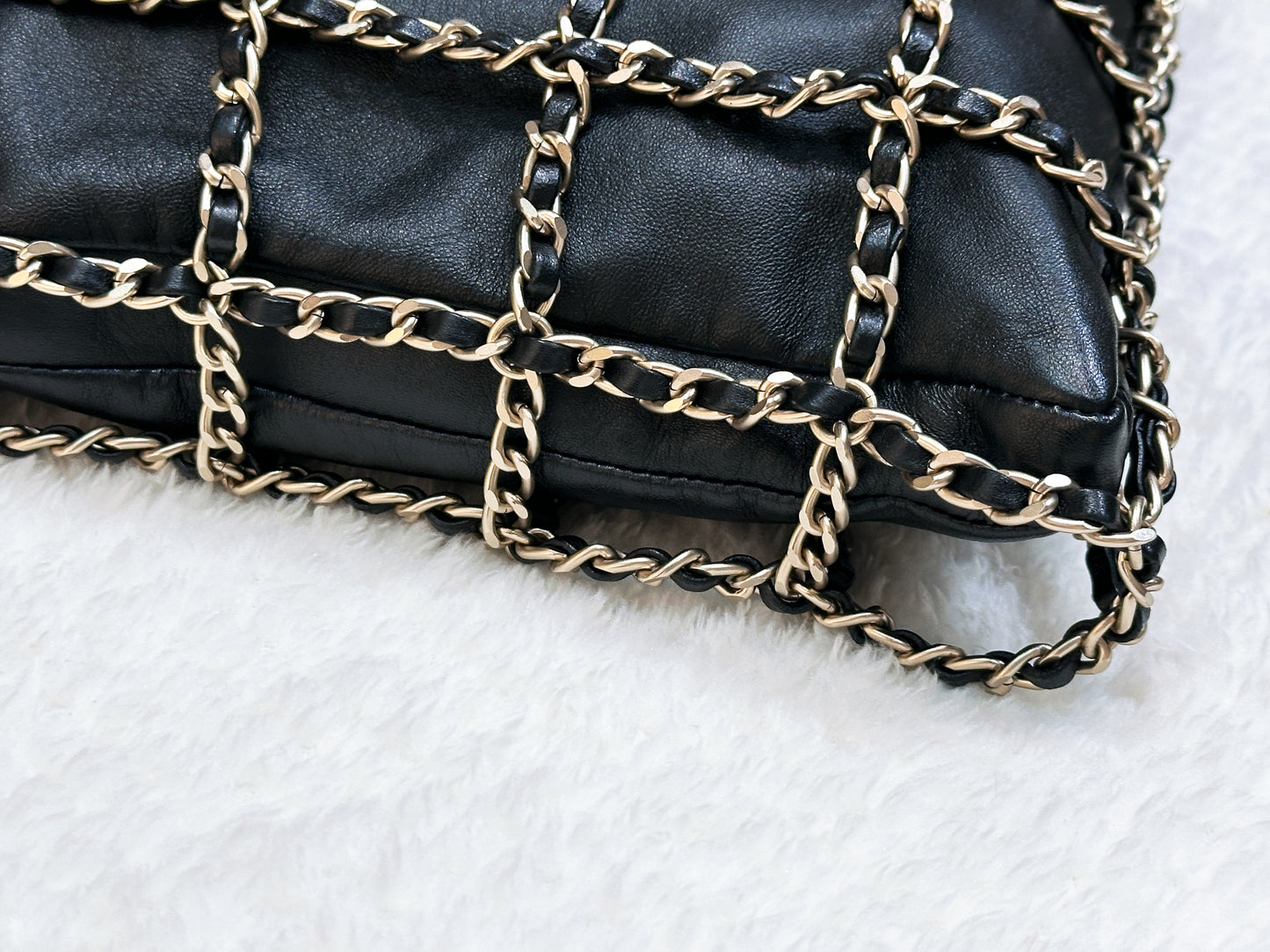 Chanel CC Lambskin Shopping Tote with Chain GHW 2875 holo card