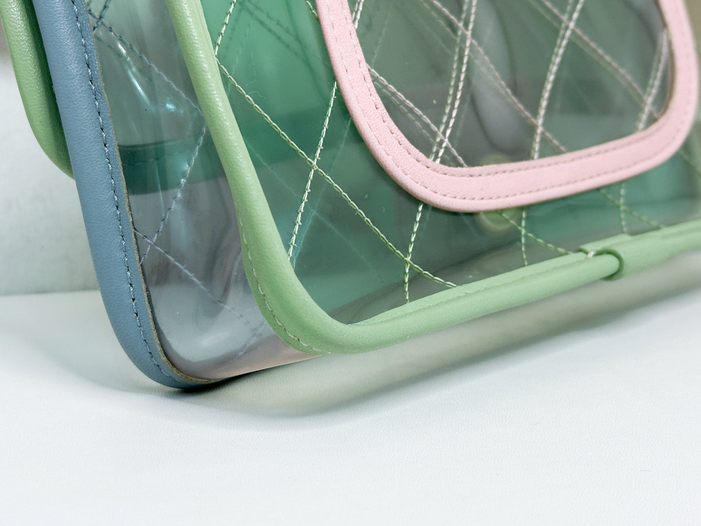 Chanel Coco Splash PVC Mini Flap Bag Green/Blue/Pink 25499 holo