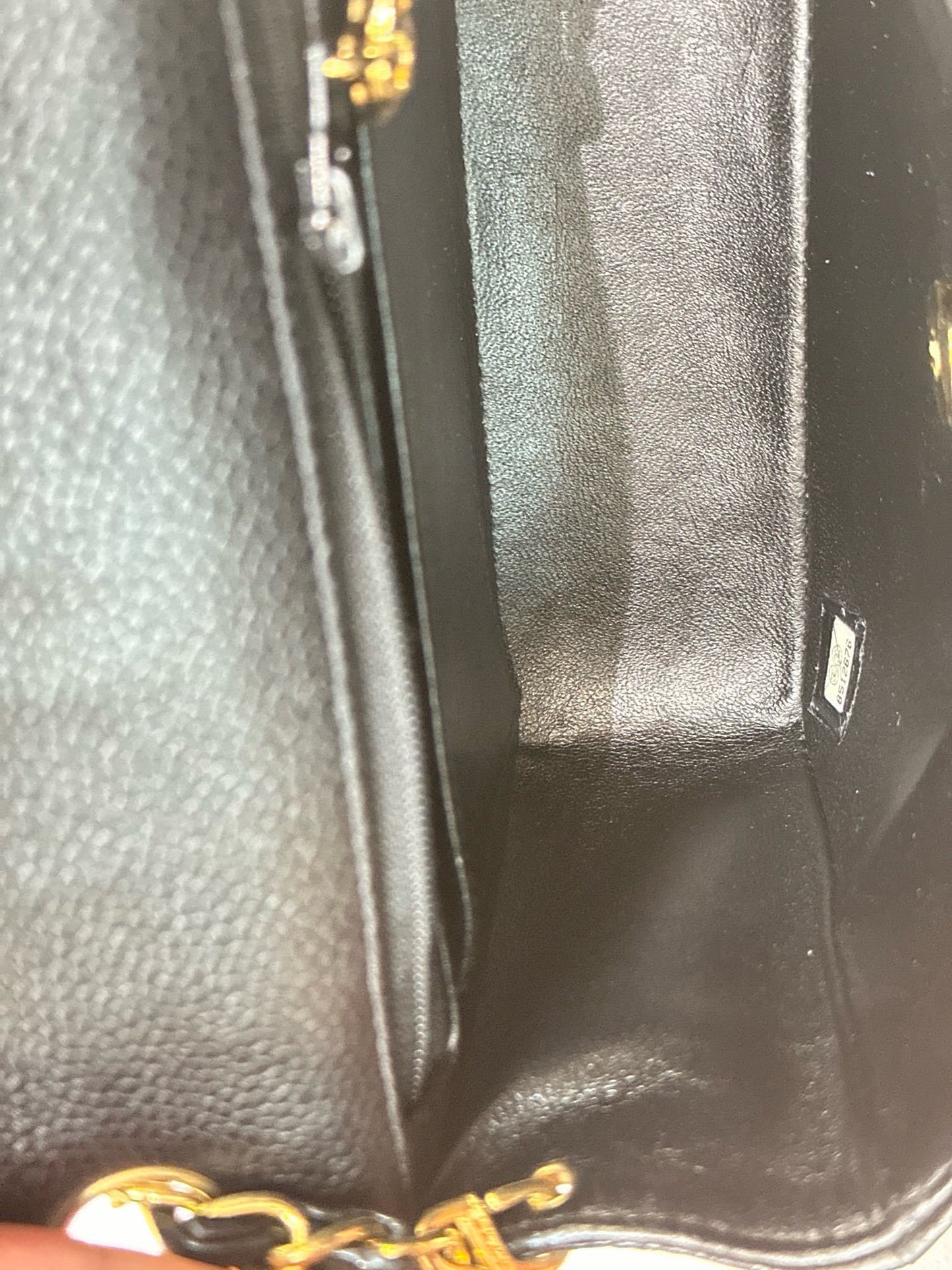 Chanel Mini Square Caviar Classic Flap Chain Shoulder Bag Black GHW(inside corner lightly touched)