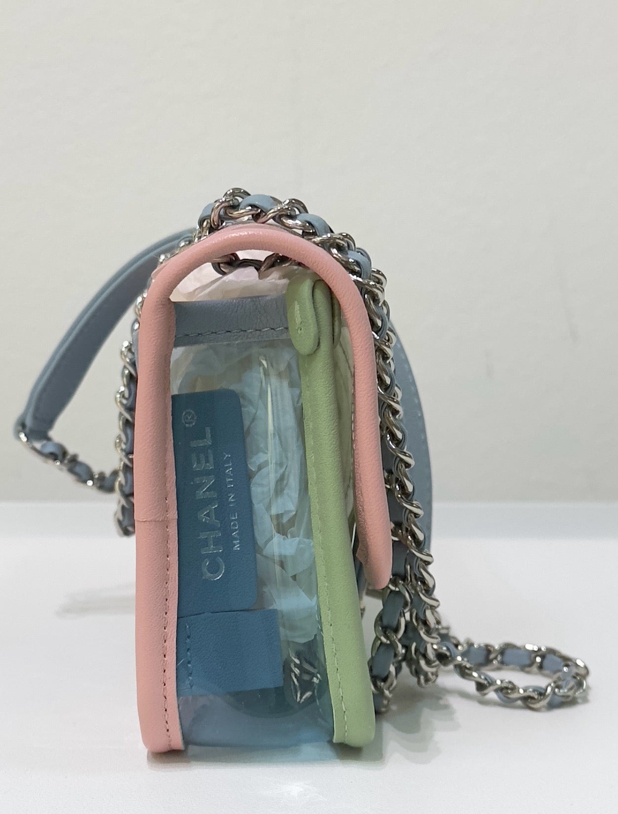 Chanel Mini Coco Splash PVC Flap Bag Pink/Green/Blue SHW
