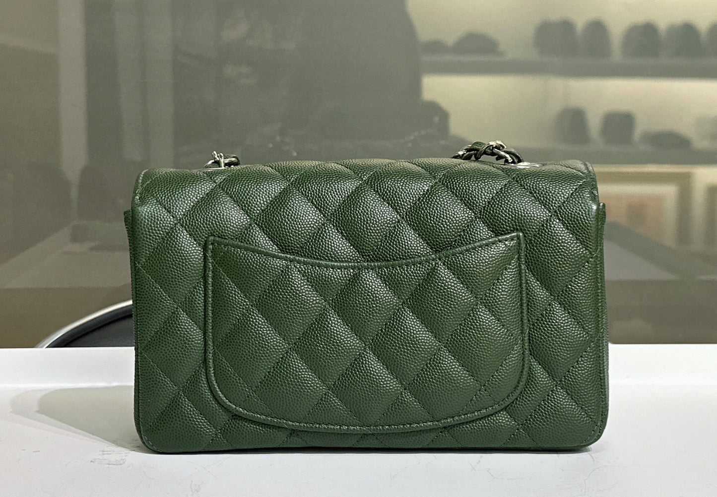 Chanel Mini Rectangular Classic Flap Bag Green