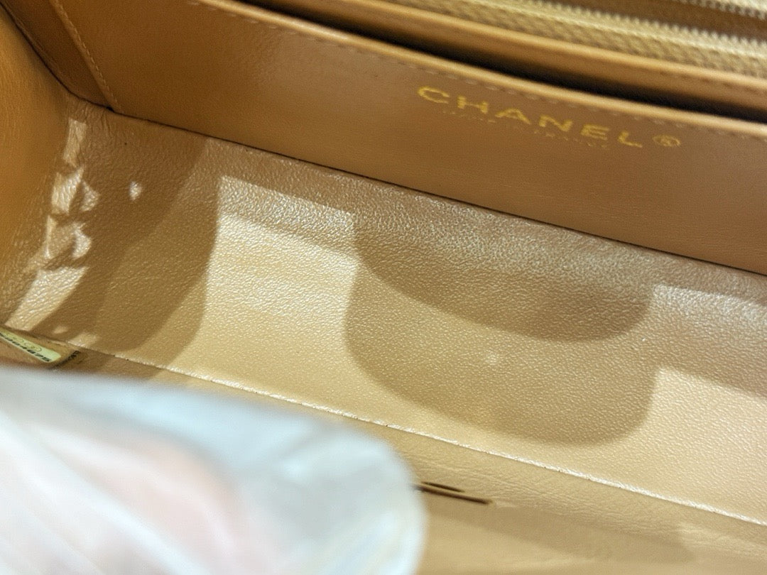 Chanel Classic Mini Rectangular Caviar Dark Beige Bag GHW 2598 holo