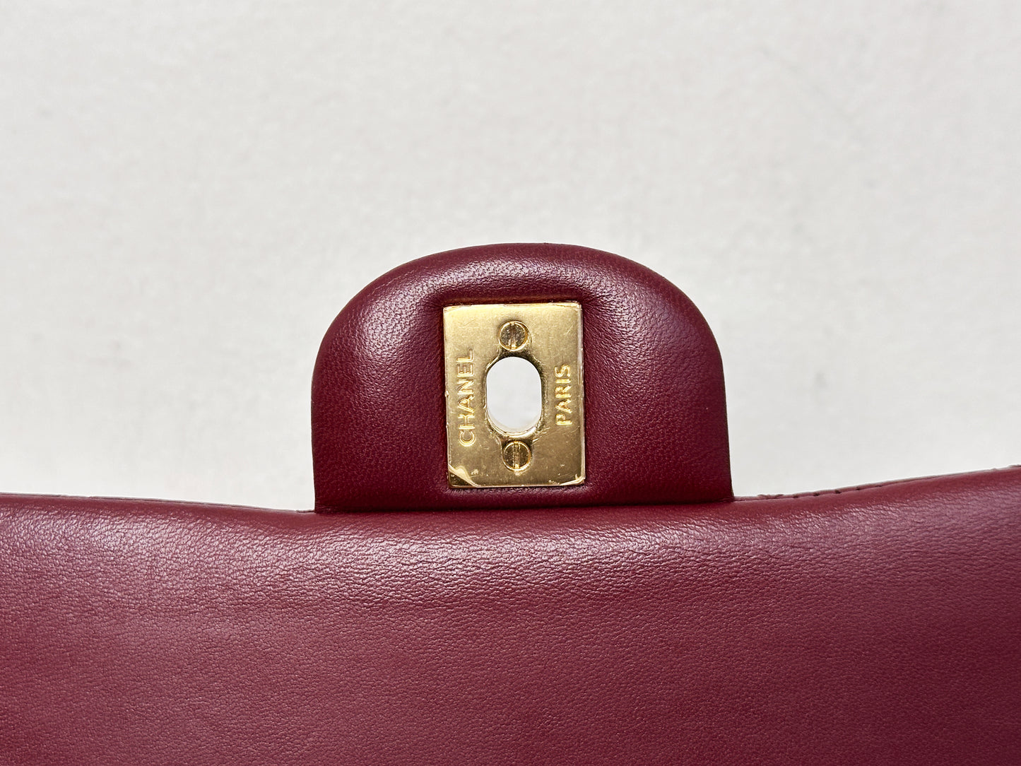 Chanel Classic Quilted Lambskin Medium Double Flap Bag Burgundy 2173 holo