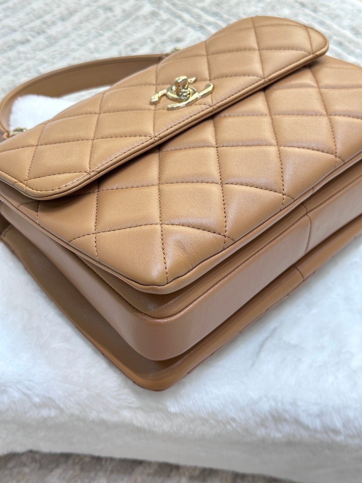 CHANEL Small Trendy CC Handle Flap Bag 19K Brown