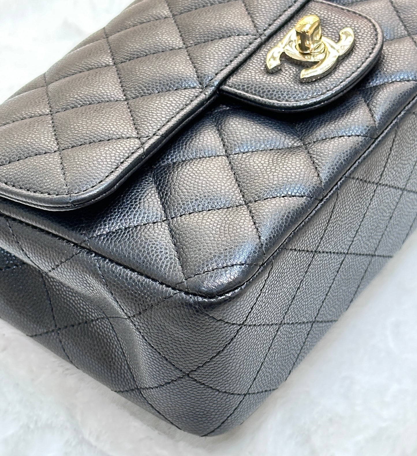 Chanel Mini Rectangular Classic Flap Black Bag GHW 17B