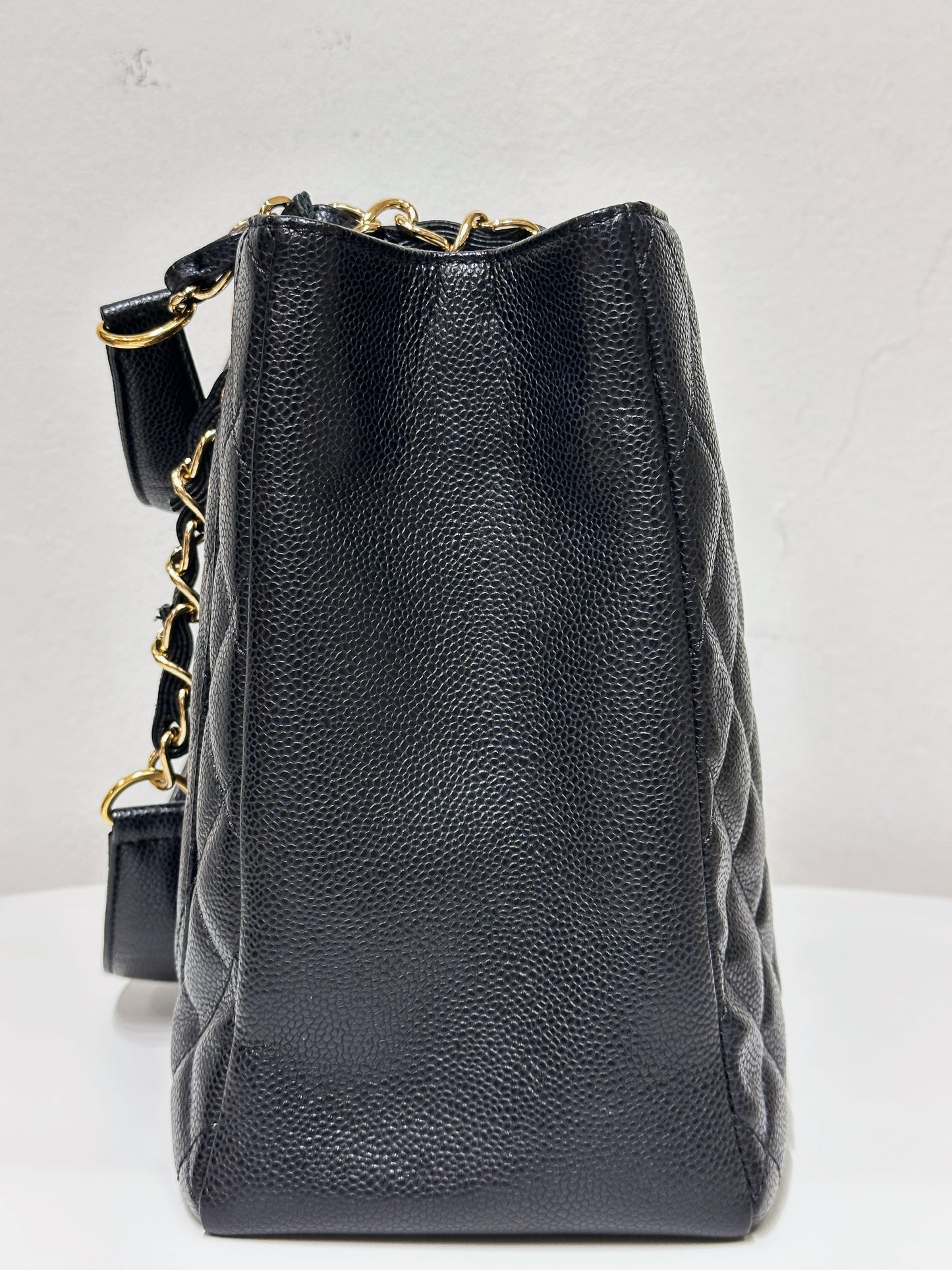 Chanel Caviar Grand Shopping Tote GST Black GHW 2021 holo card