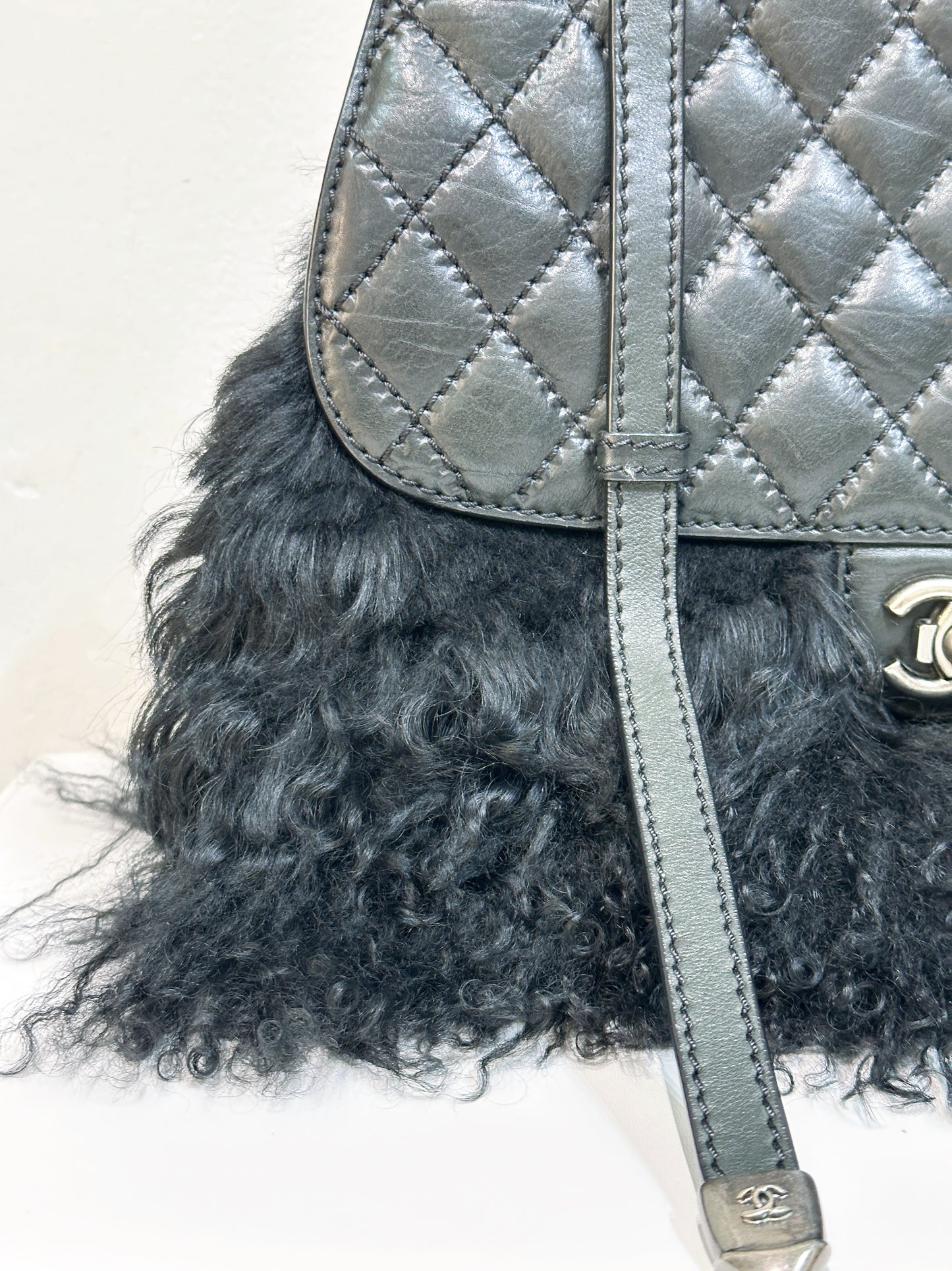 Chanel Paris-Dallas Double Flap Bag Quilted Calfskin and Fur Large