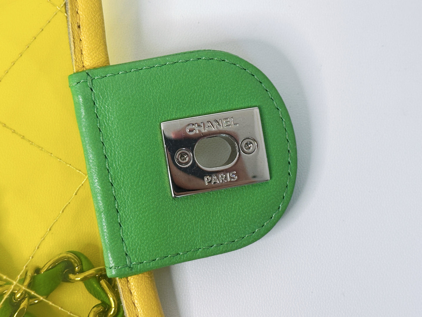 Chanel Yellow Coco Splash PVC Medium Flap Bag 2582 holo card