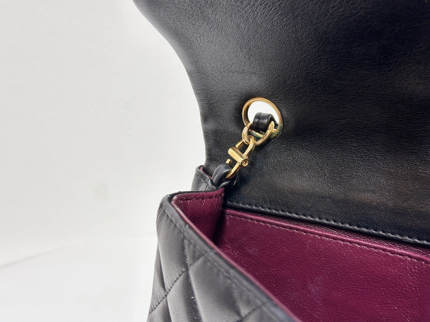 Chanel Lambskin East West Flap Bag Black GHW 1411 holo card