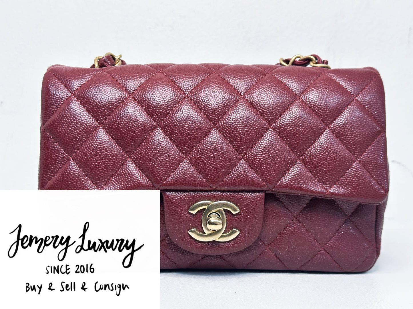 Chanel 18C Timeless Classic Mini Rectangular Flap Iridescent 2512 holo card