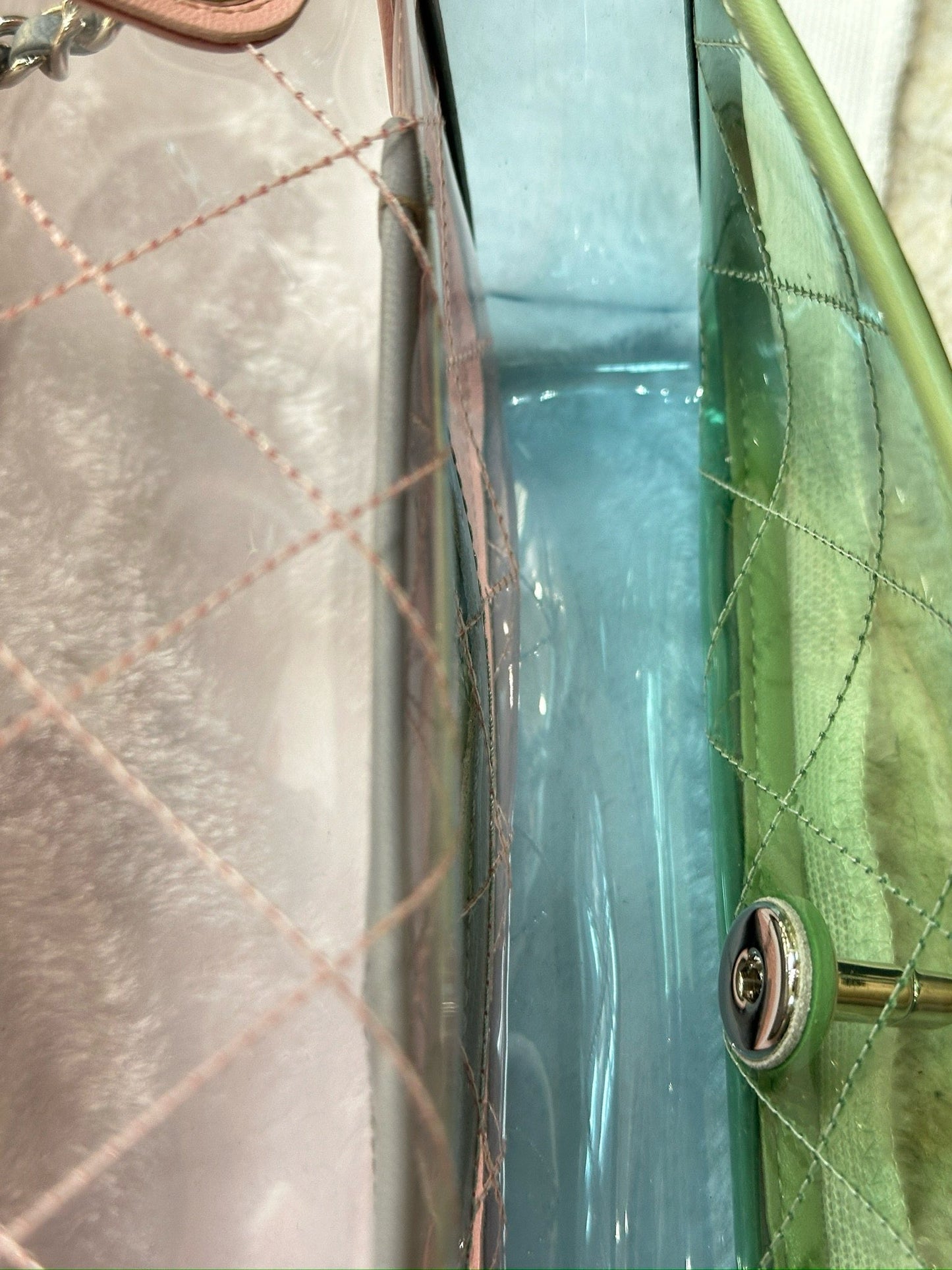 Chanel Mini Coco Splash PVC Flap Bag Pink/Green/Blue SHW