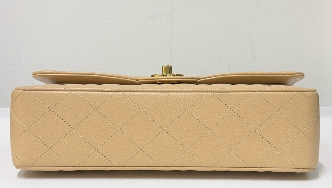 Chanel Medium Caviar Classic Double Flap Bag Beige