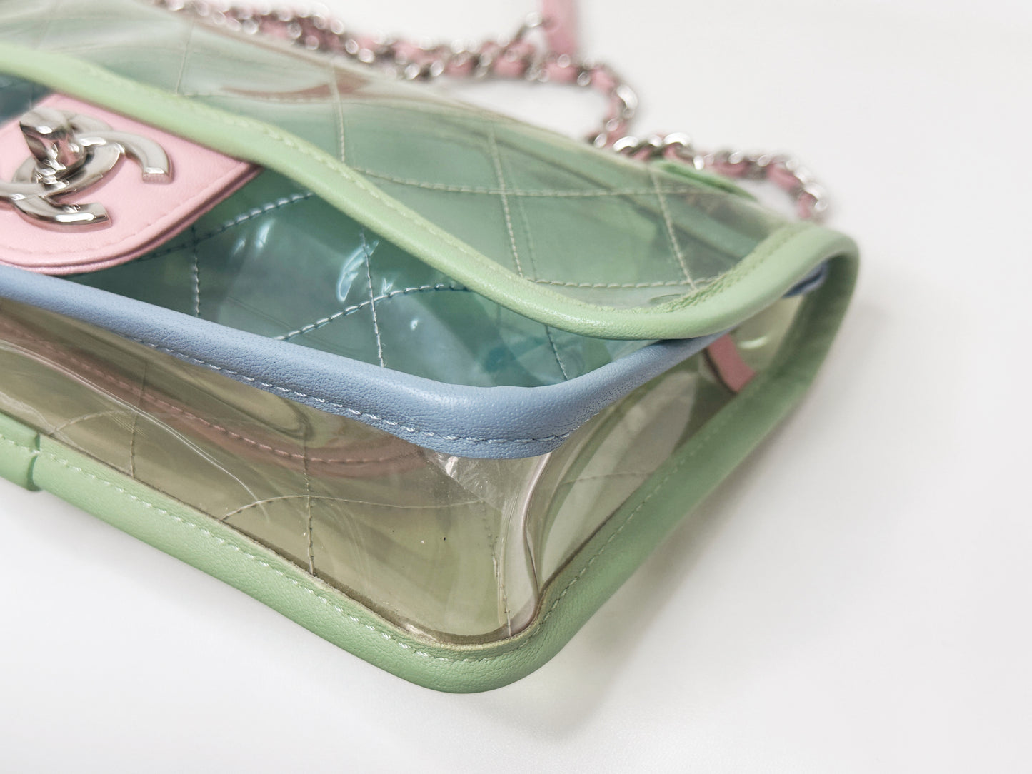 Chanel Coco Splash PVC Mini Flap Bag Green/Blue/Pink 2569 holo