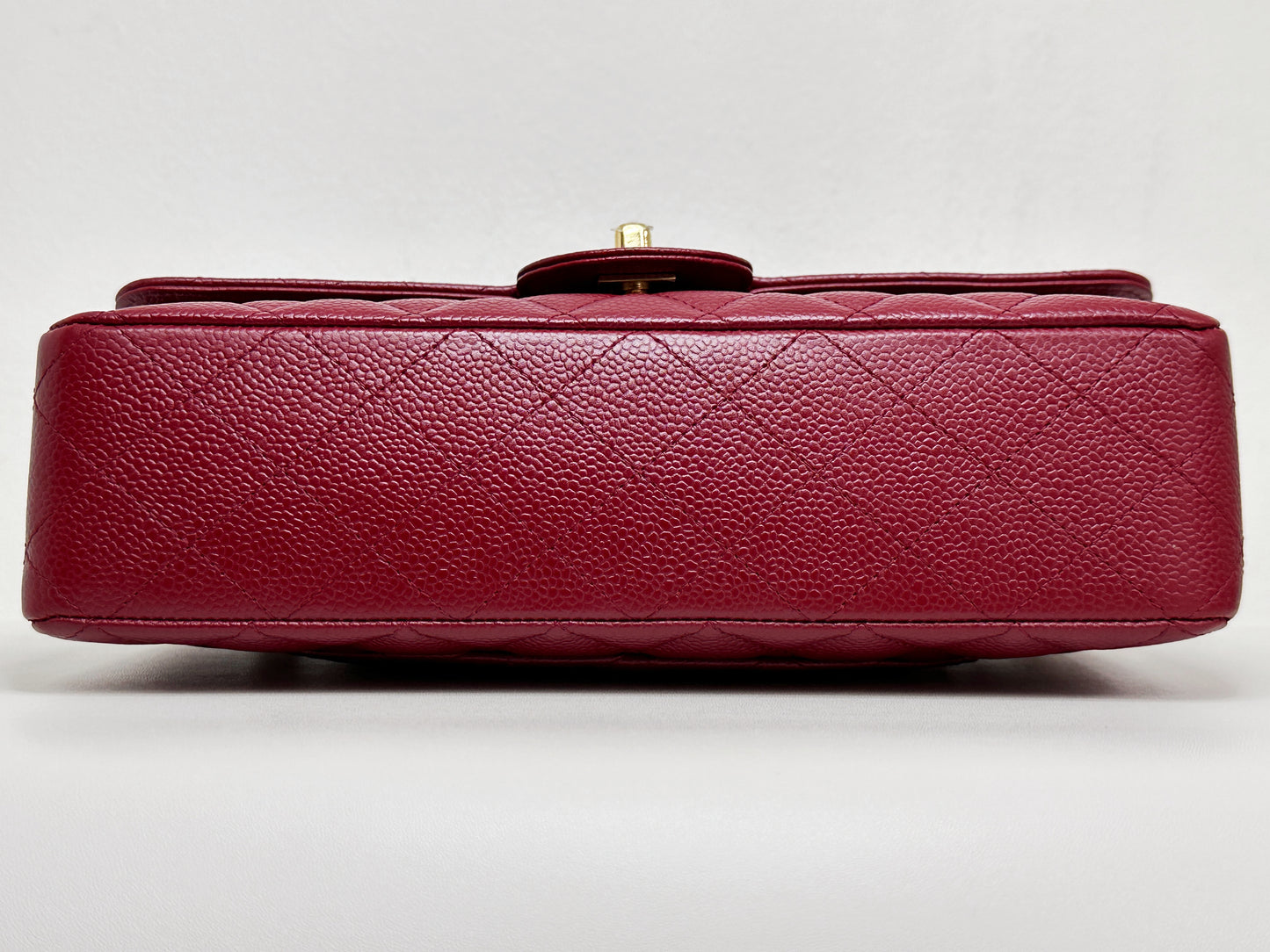 Chanel Caviar Classic Quilted Medium Double Flap Bordeaux Bag 1307 holo card
