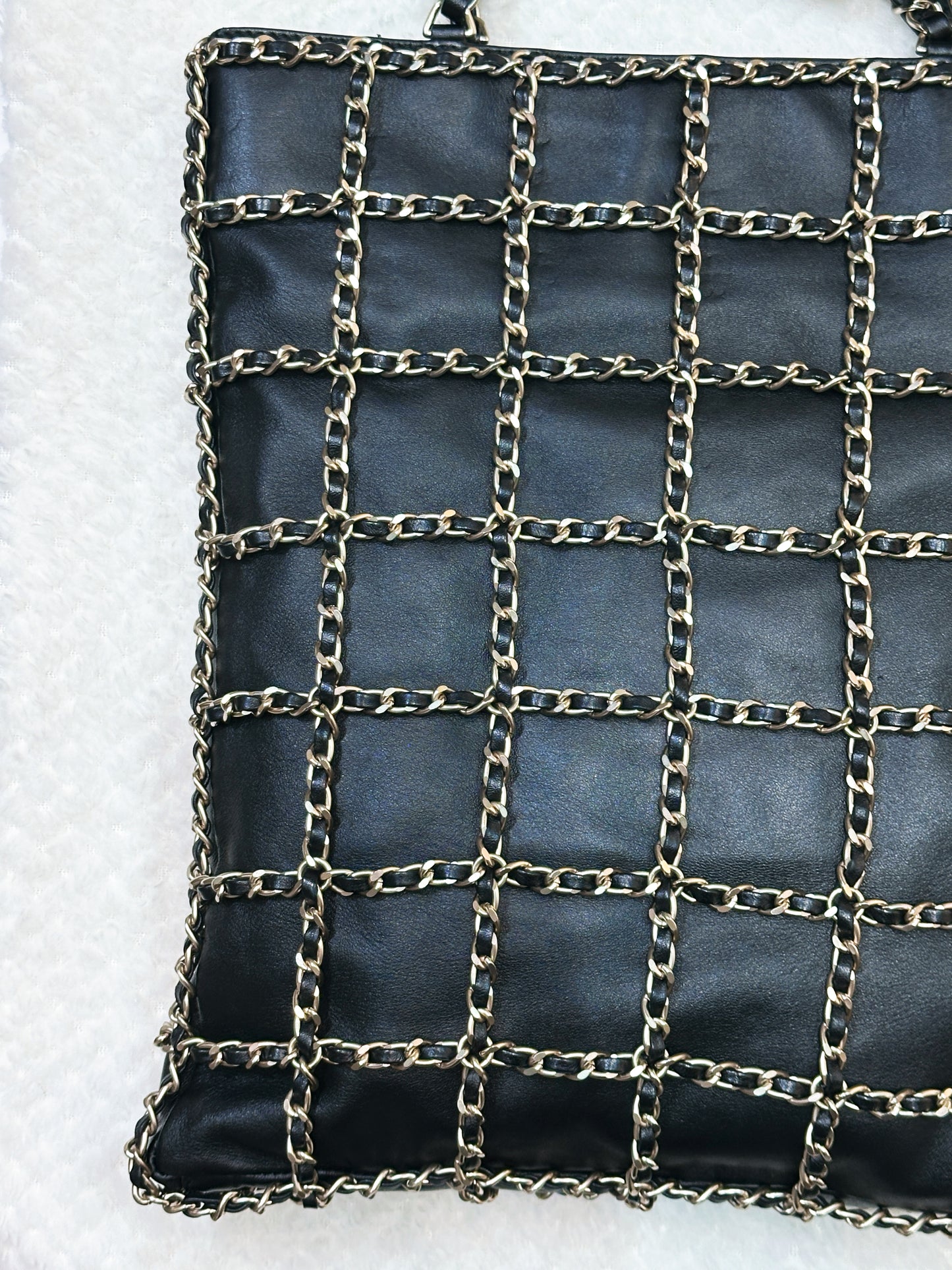 Chanel CC Lambskin Shopping Tote with Chain GHW 2875 holo card
