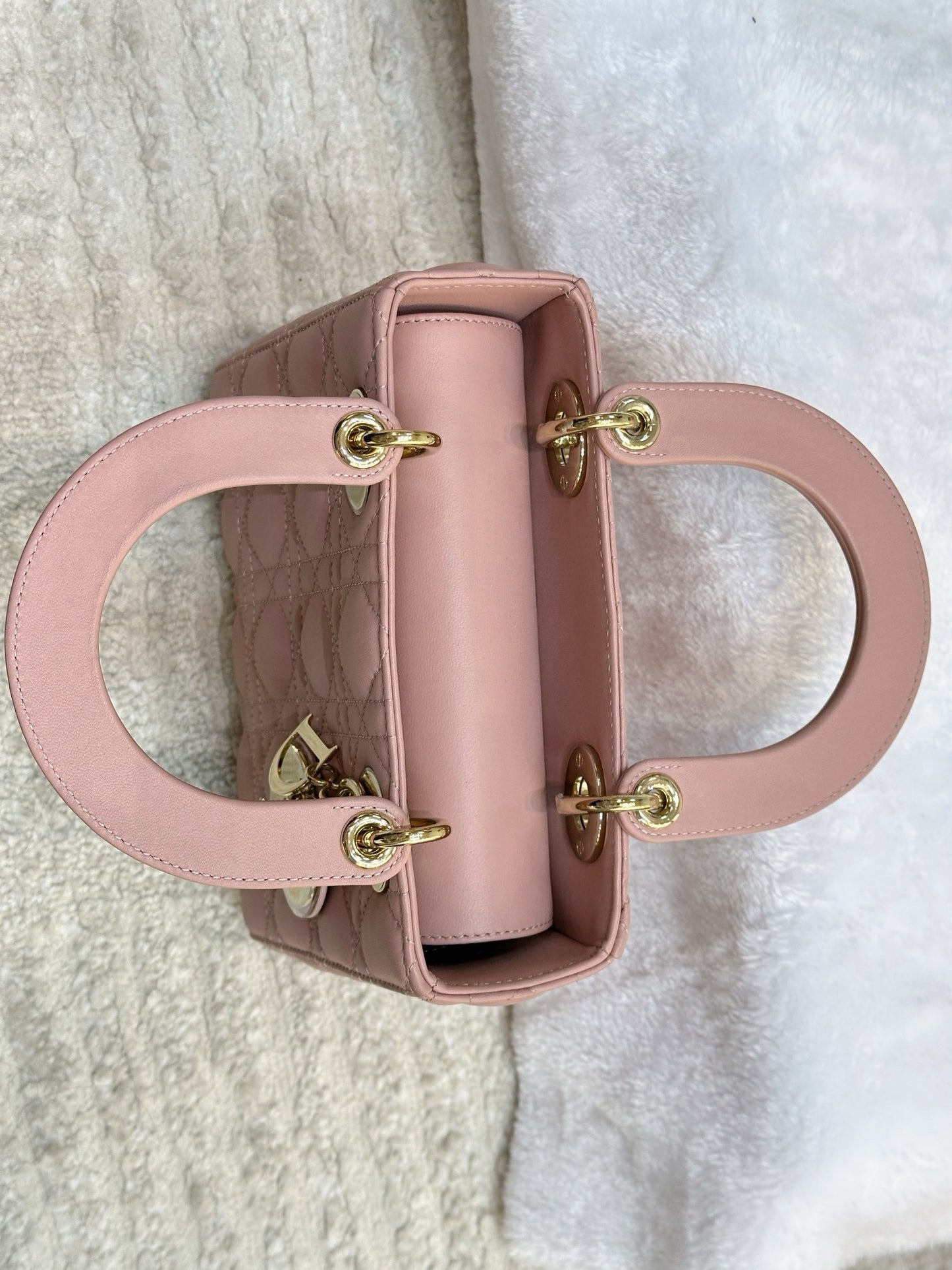 Christian Dior Small Lambskin Cannage My ABC Dior Lady Dior Pink