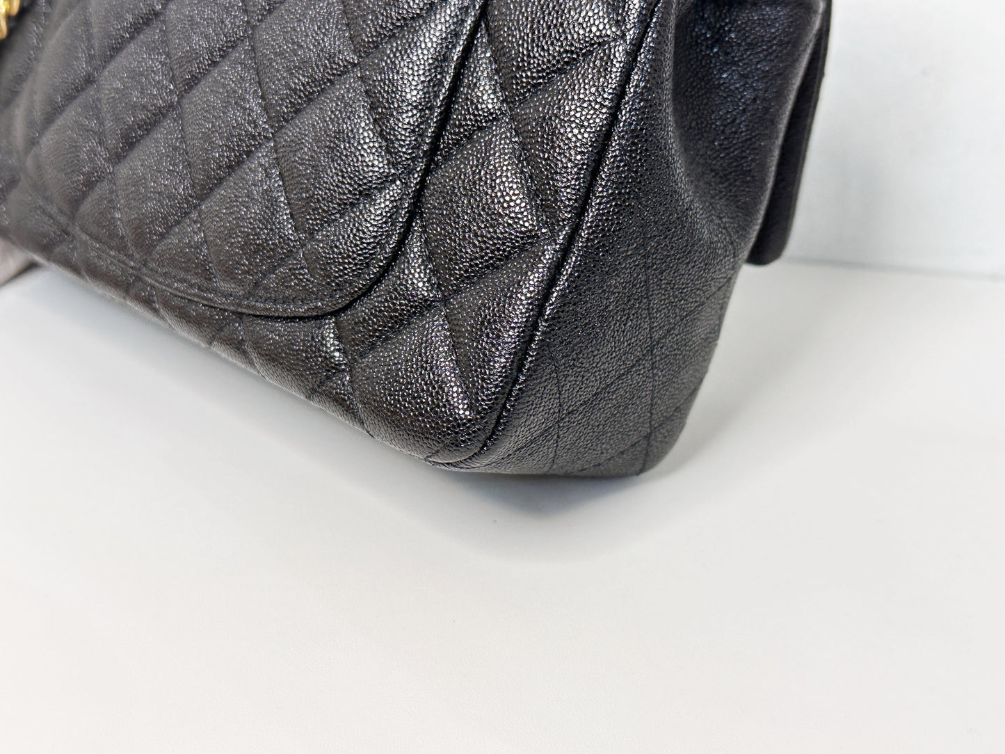 Chanel Mini Rectangular Top Handle Flap Bag Black Caviar GHW 3129 holo card
