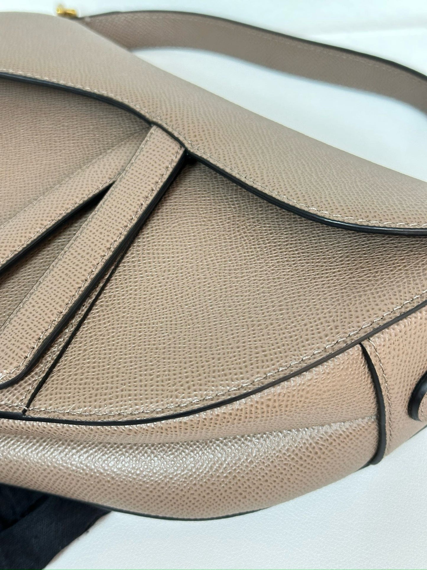 Christian Dior Saddle Bag With Strap Warm Taupe Grained Calfskin 2023 year