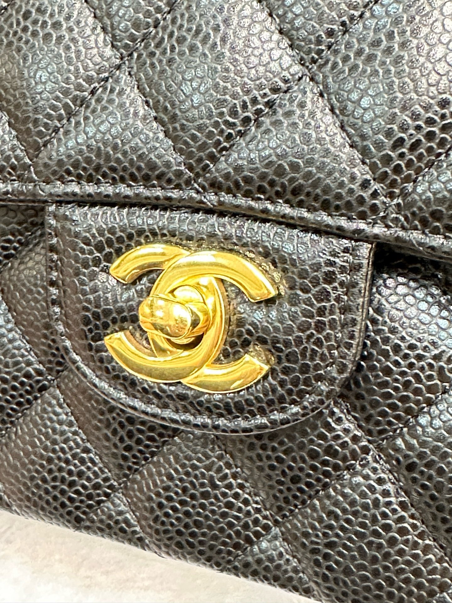 Chanel Small Classic Quilted Caviar Double Flap Bag Black 2022 year
