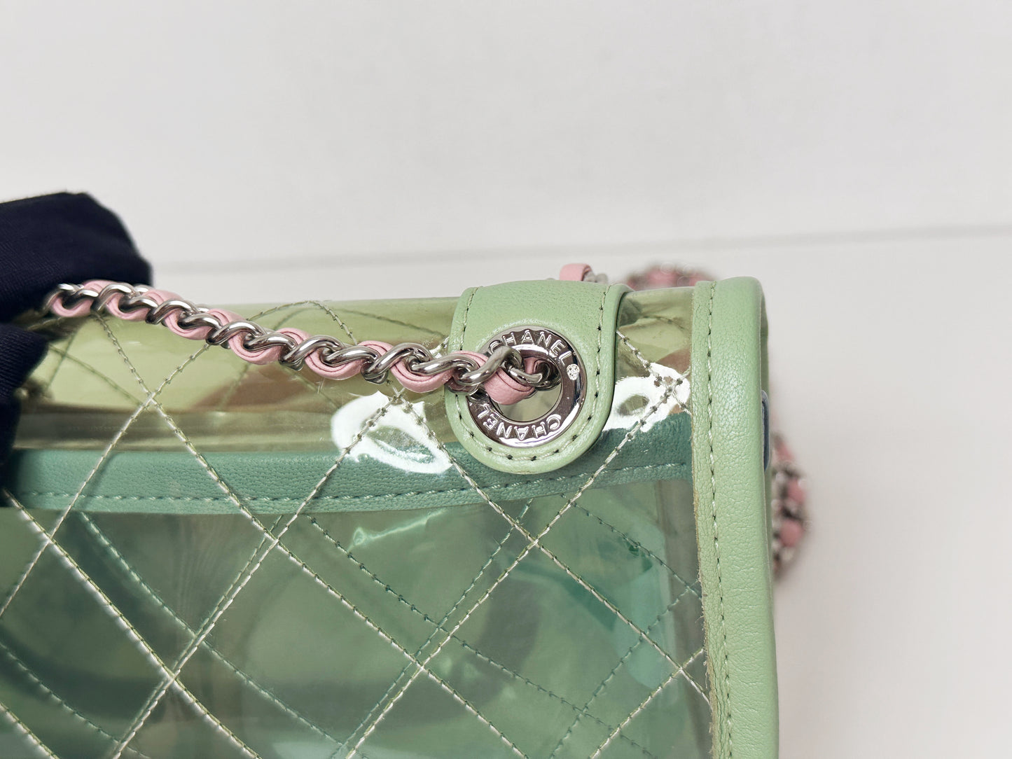 Chanel Coco Splash PVC Mini Flap Bag Green/Blue/Pink 2569 holo
