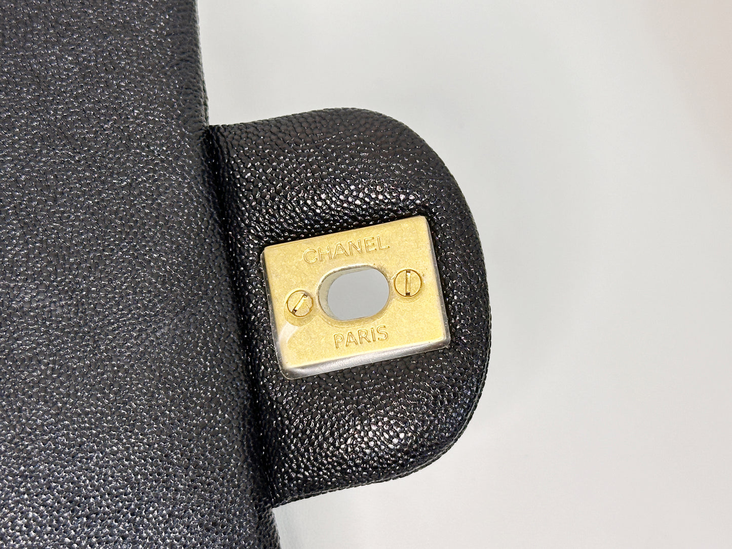 Chanel Mini Rectangular Top Handle Flap Bag Black Caviar GHW 3129 holo card