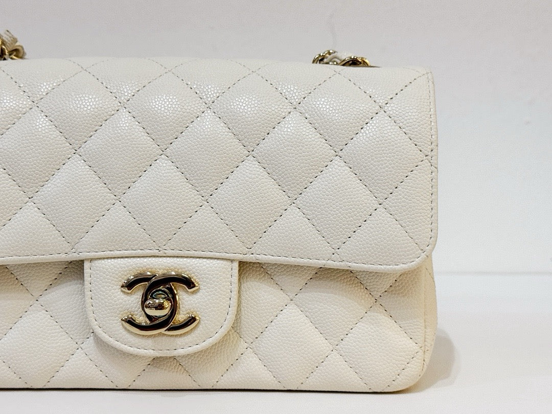 Chanel Mini Rectangle Caviar ivory 17C GHW 2339 holo