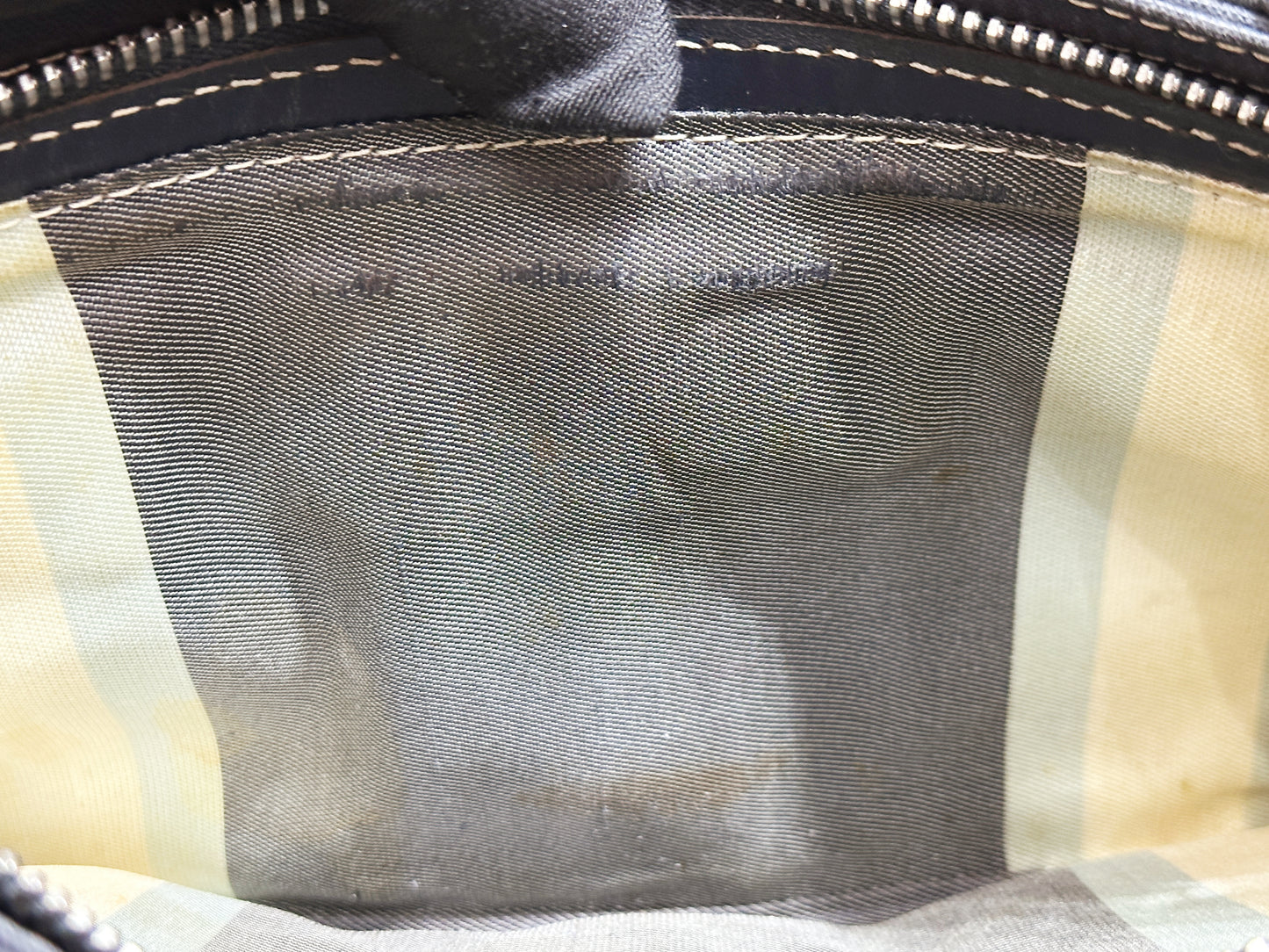 Fendi Mamma Baguette Canvas Shoulder Bag Navy blue