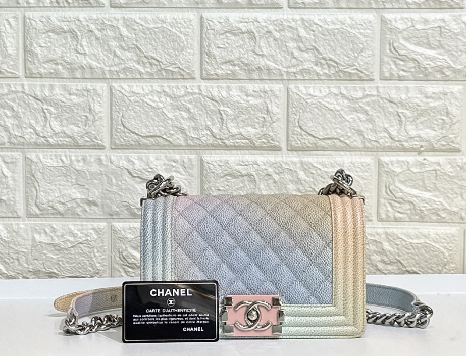 Chanel Rainbow Quilred Caviar LeBoy Bag Small
