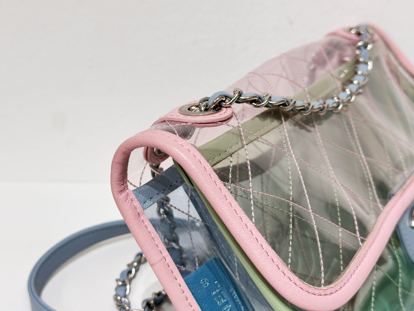 Chanel Coco Splash PVC Medium Flap Bag Pink/Green/Blue 25499 holo