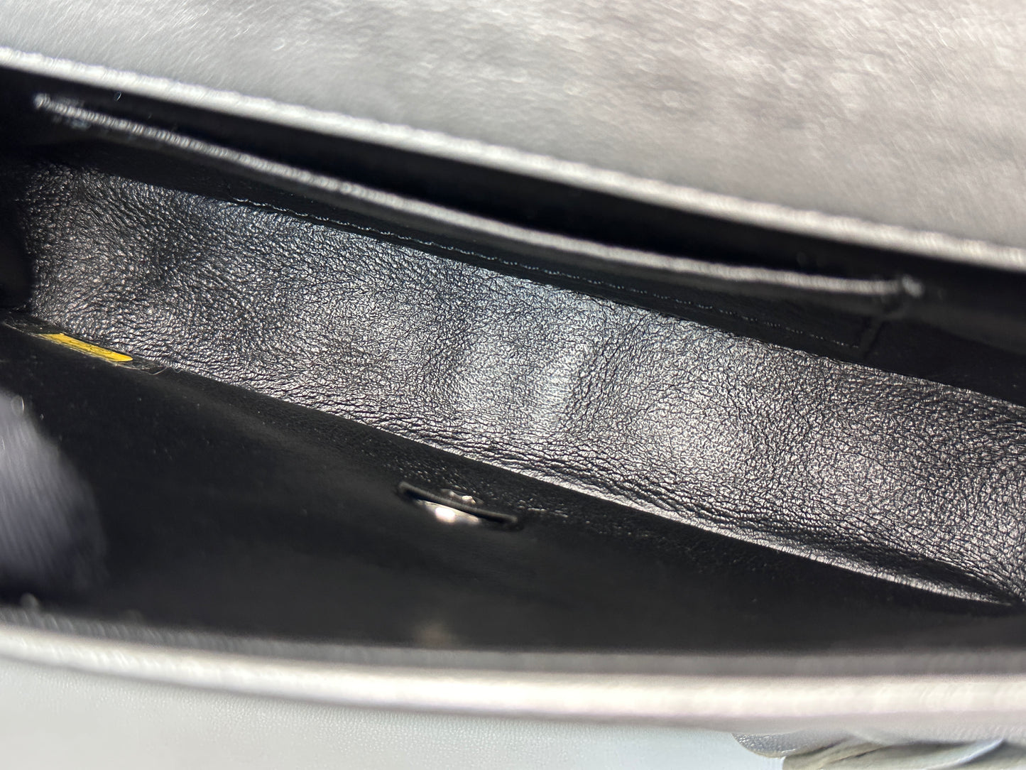 Chanel Mini Camellia Lambskin Shiny Silver SHW 2245 holo