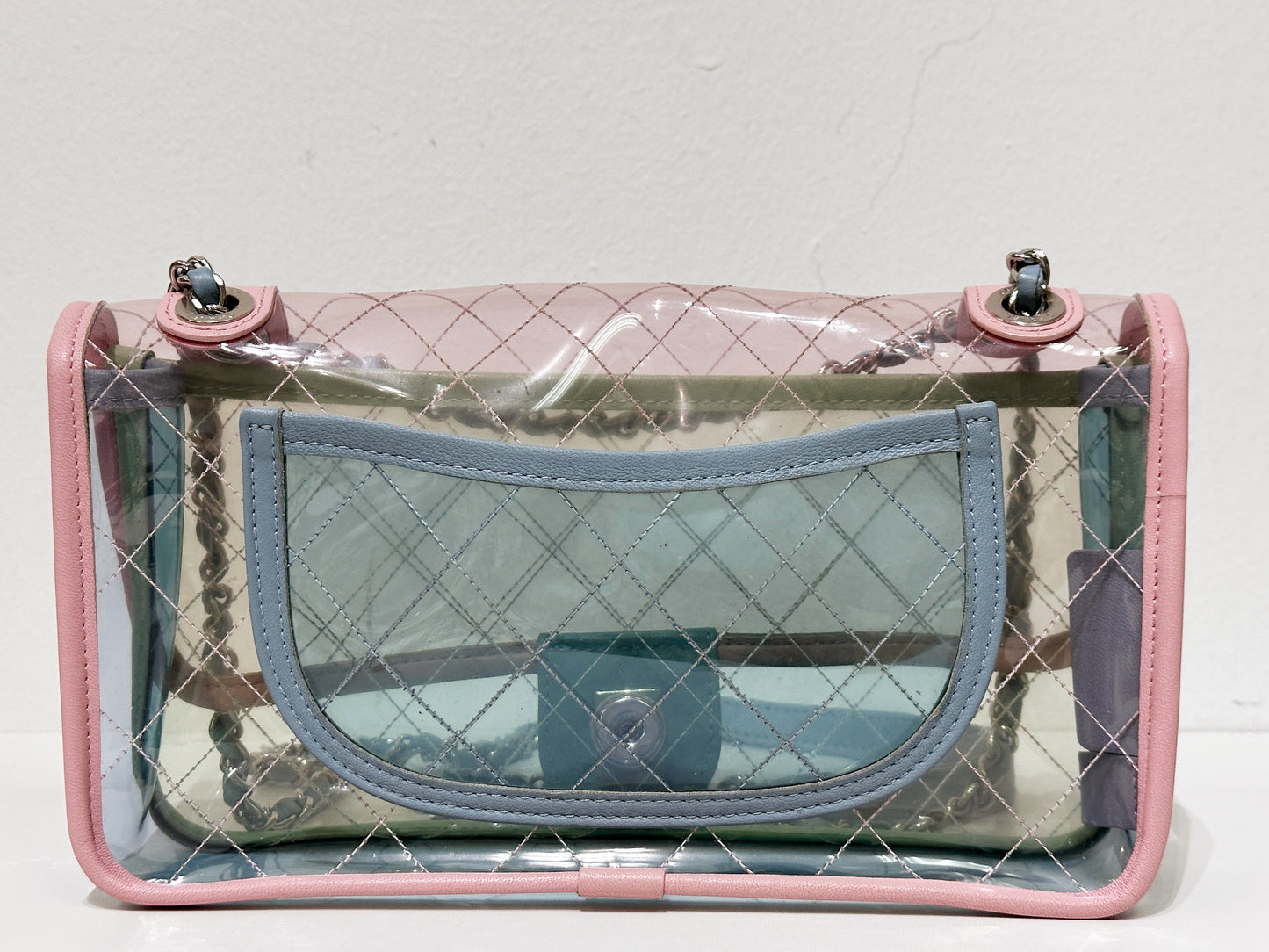 Chanel Coco Splash PVC Medium Flap Bag Pink/Green/Blue 25499 holo