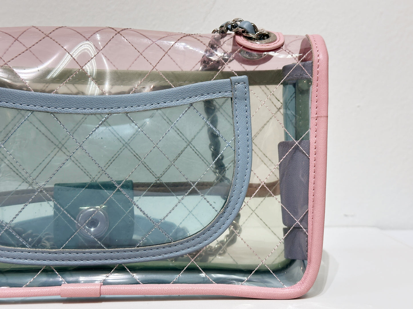 Chanel Coco Splash PVC Medium Flap Bag Pink/Green/Blue 25499 holo