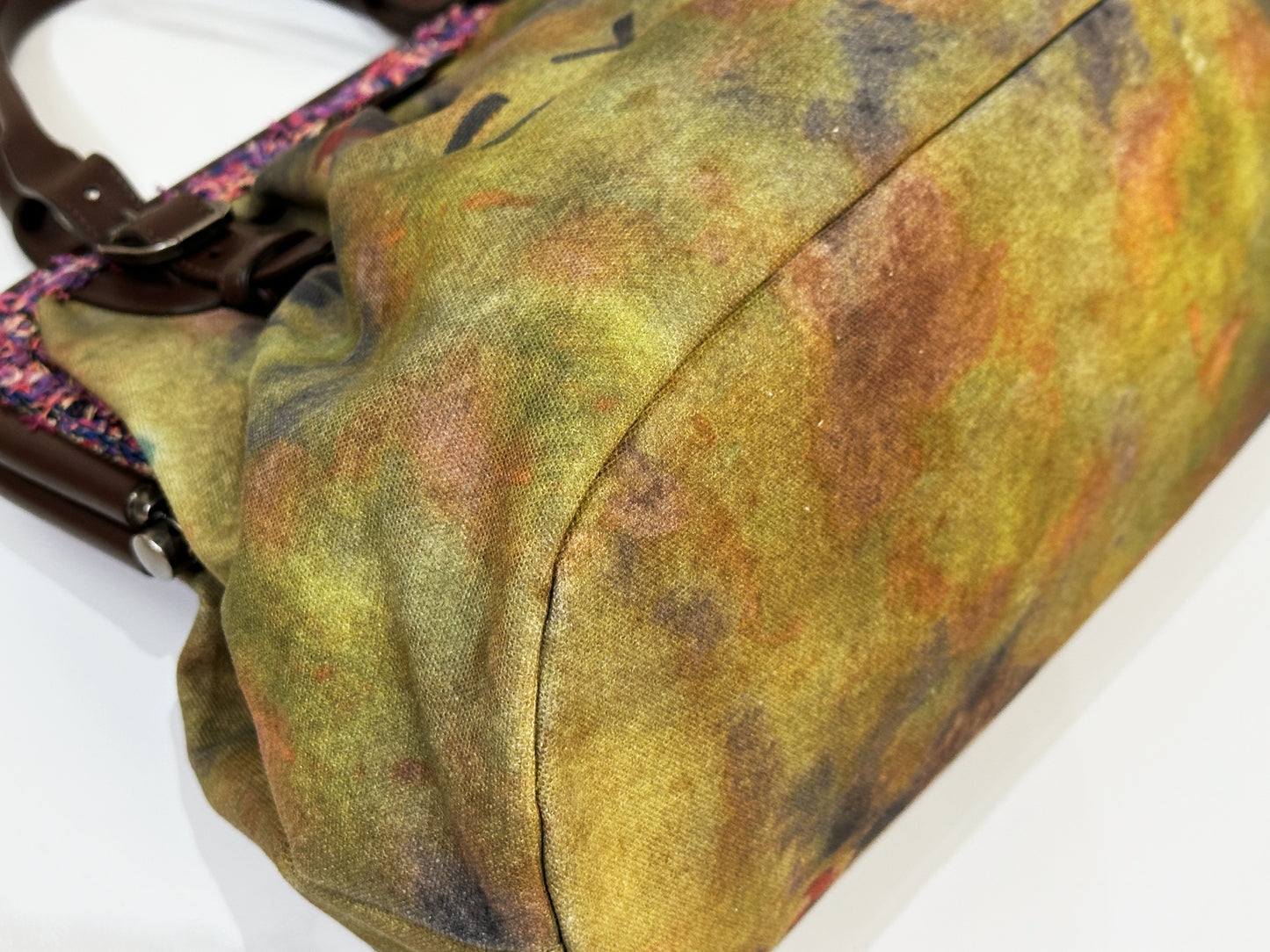Chanel Green Graffiti Canvas On The Pavements Bowling Bag 2110 holo card