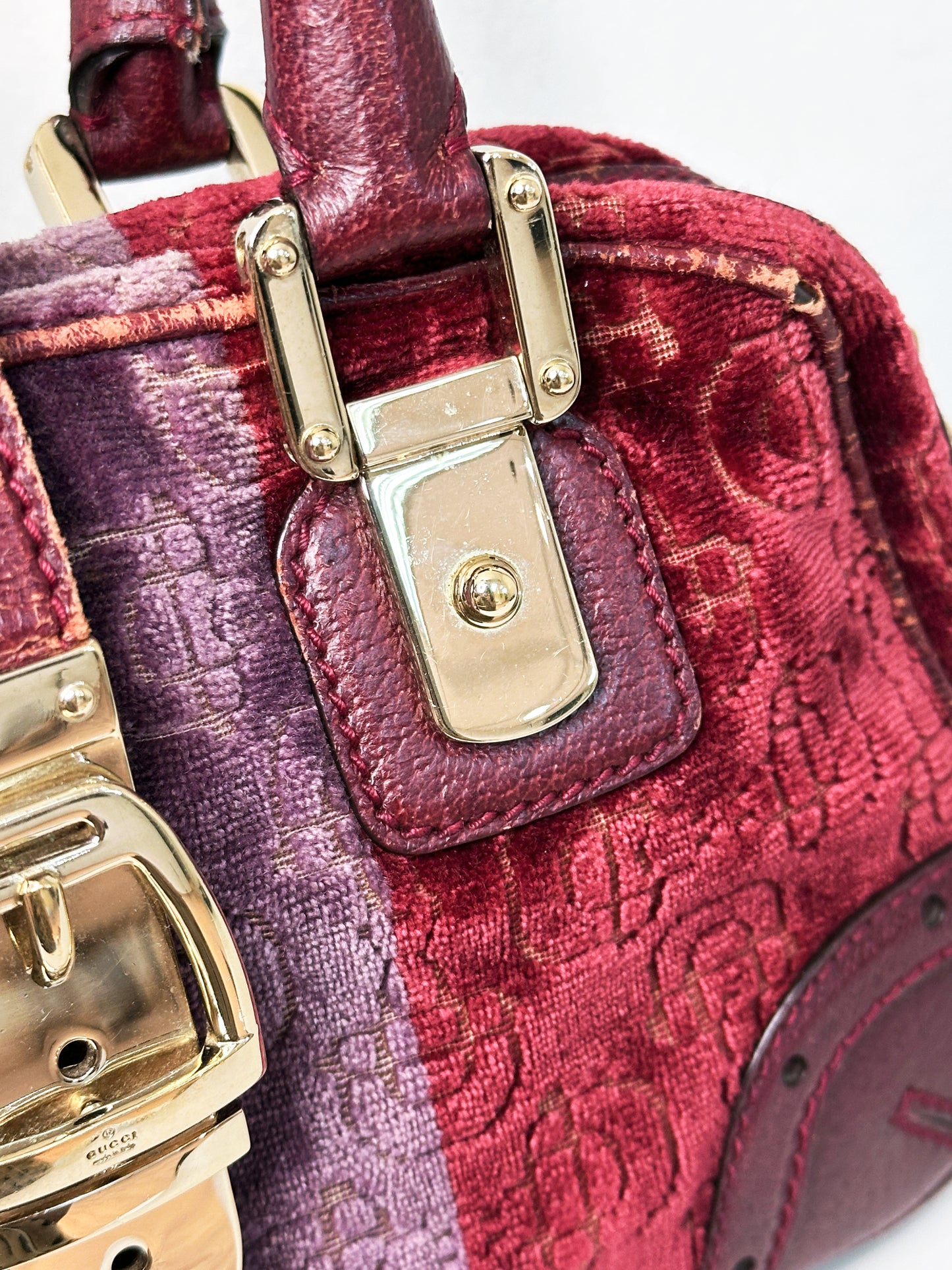 Gucci Borse in Velluto Bordeaux Burgundy HandBag 145