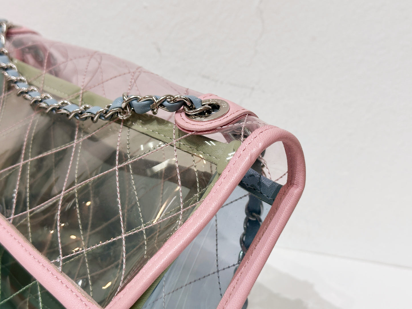 Chanel Coco Splash PVC Medium Flap Bag Pink/Green/Blue 25499 holo