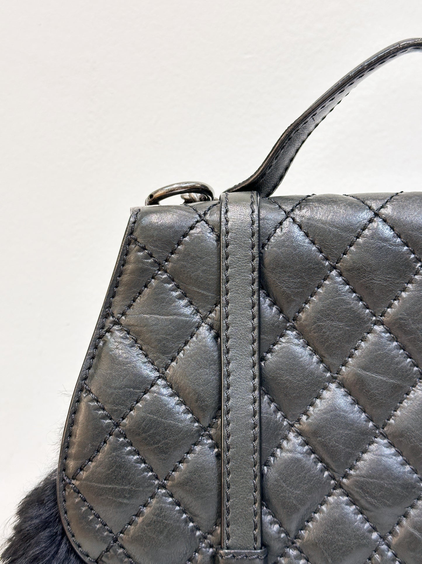 Chanel Paris-Dallas Double Flap Bag Quilted Calfskin and Fur Large