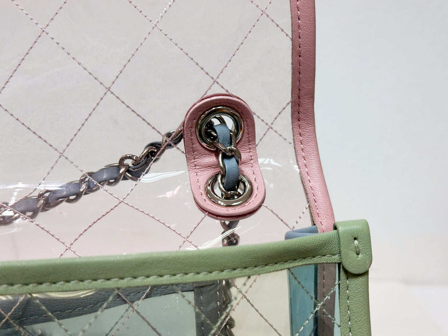 Chanel Coco Splash PVC Medium Flap Bag Pink/Green/Blue 25499 holo