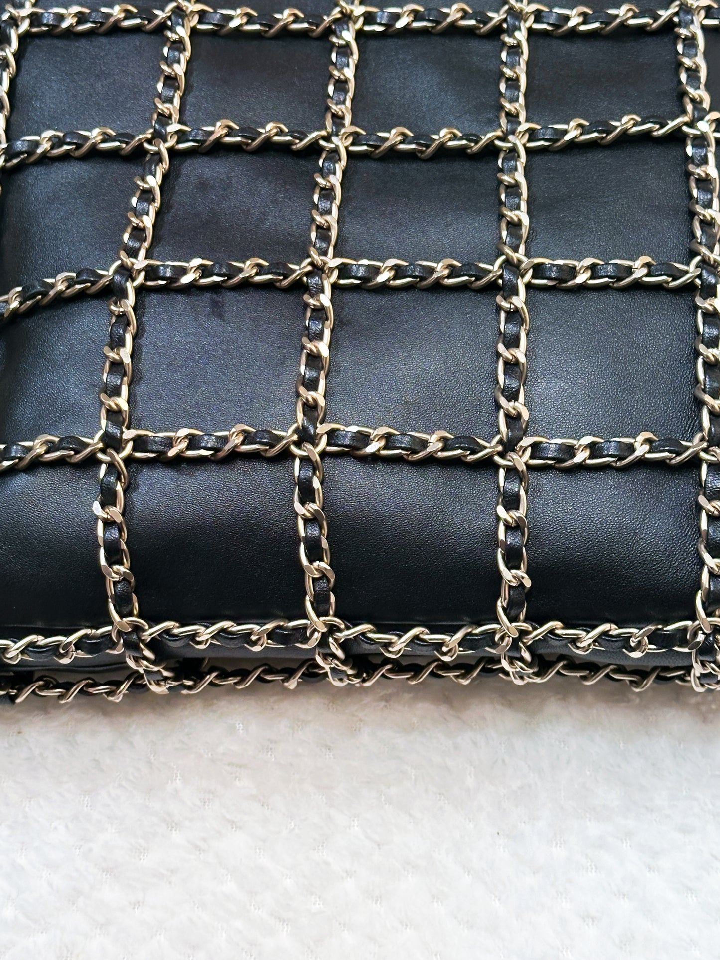 Chanel CC Lambskin Shopping Tote with Chain GHW 2875 holo card