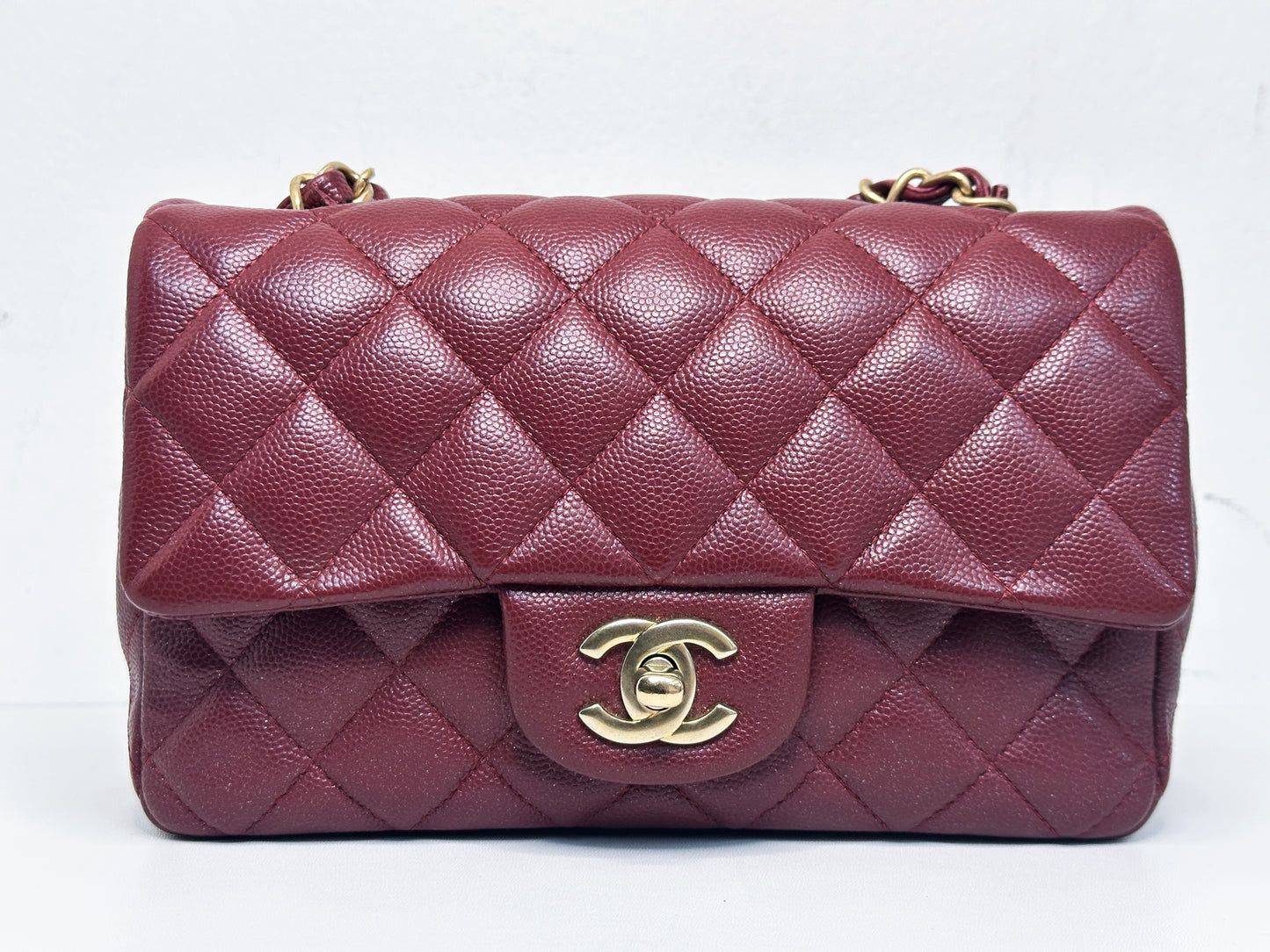 Chanel 18C Timeless Classic Mini Rectangular Flap Iridescent 2512 holo card