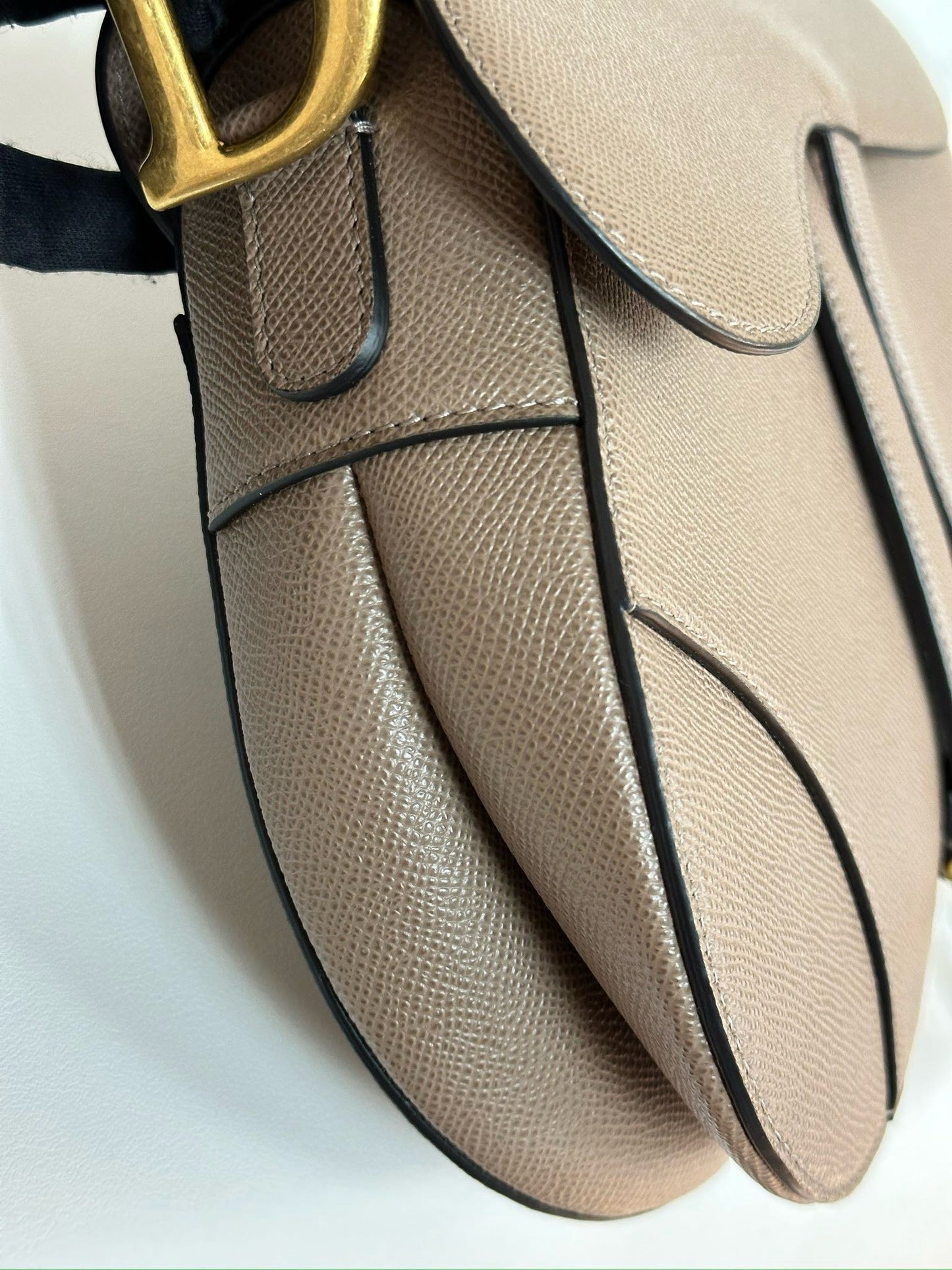 Christian Dior Saddle Bag With Strap Warm Taupe Grained Calfskin 2023 year