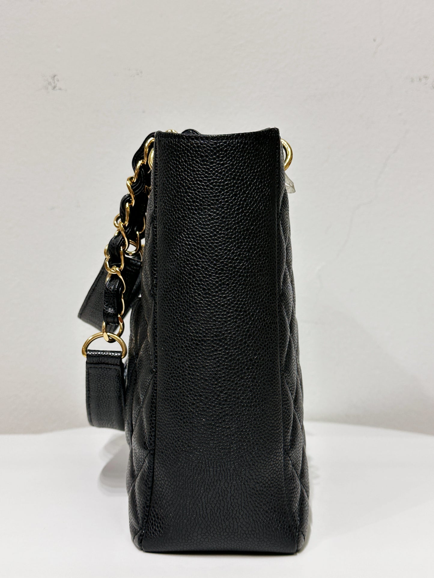 Chanel Caviar Quilted Petit Shopping Tote PST Black GHW 1602 holo card