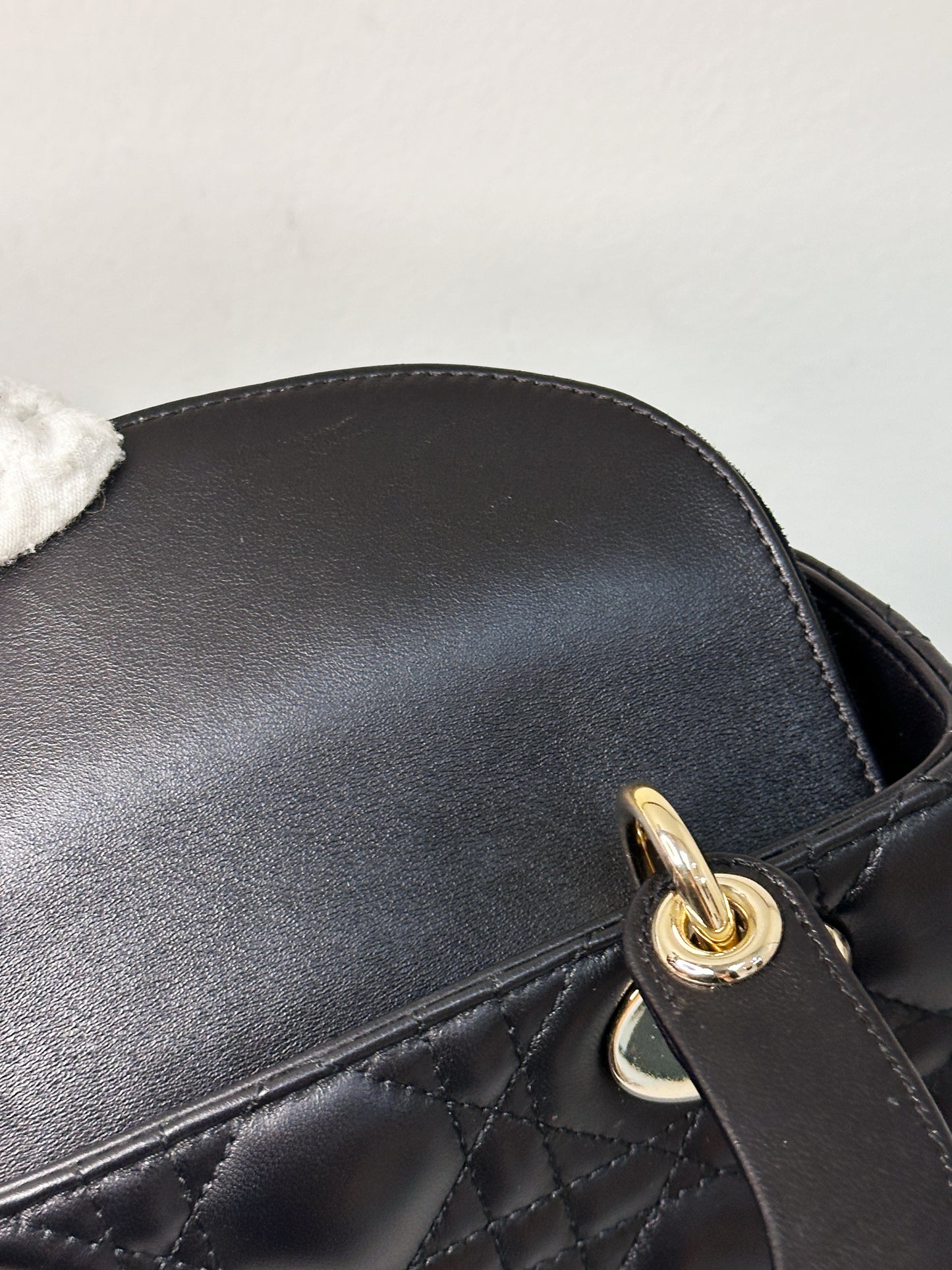 Christian Dior Small Cannage Lambskin My Lady Dior ABC Bag Black GHW
