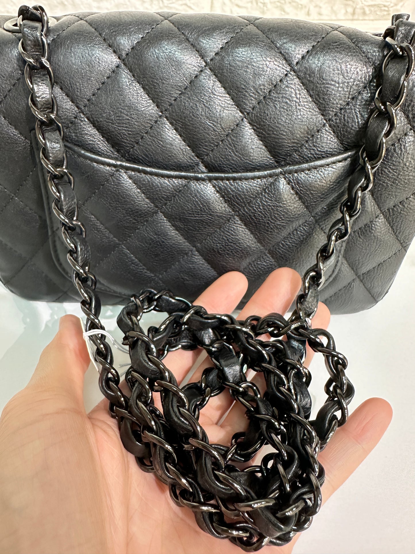 Chanel Mini Rectangle Black Calfskin BHW