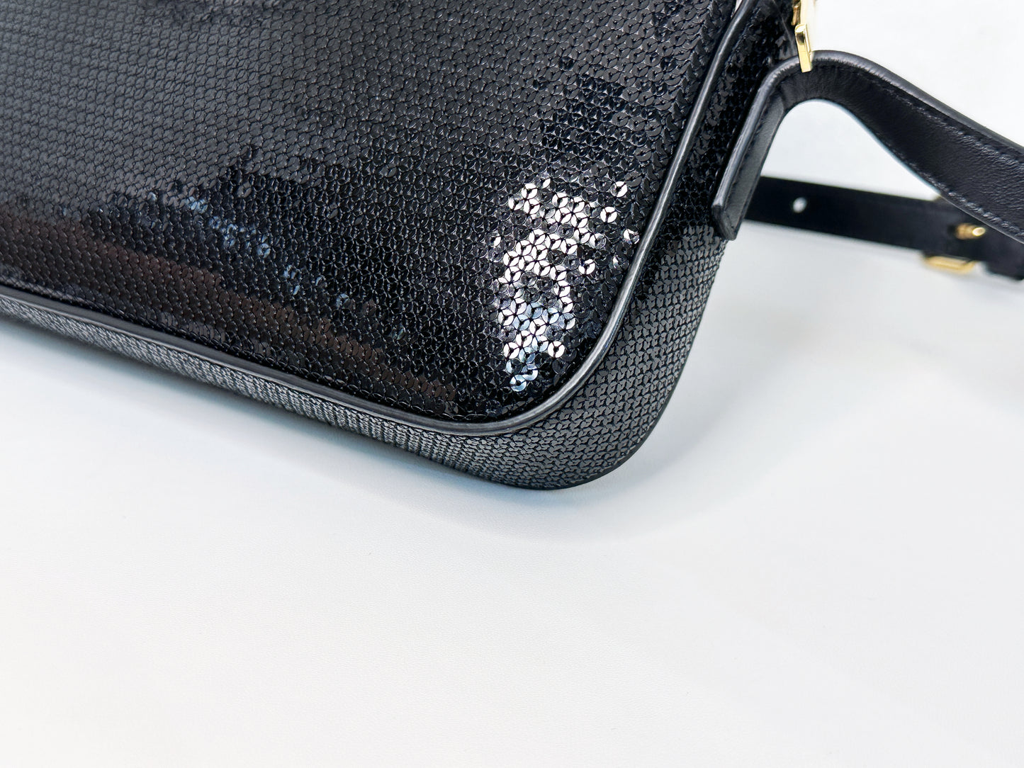 CELINE Camera shoulder bag leather Triomphe in sequins with Celine