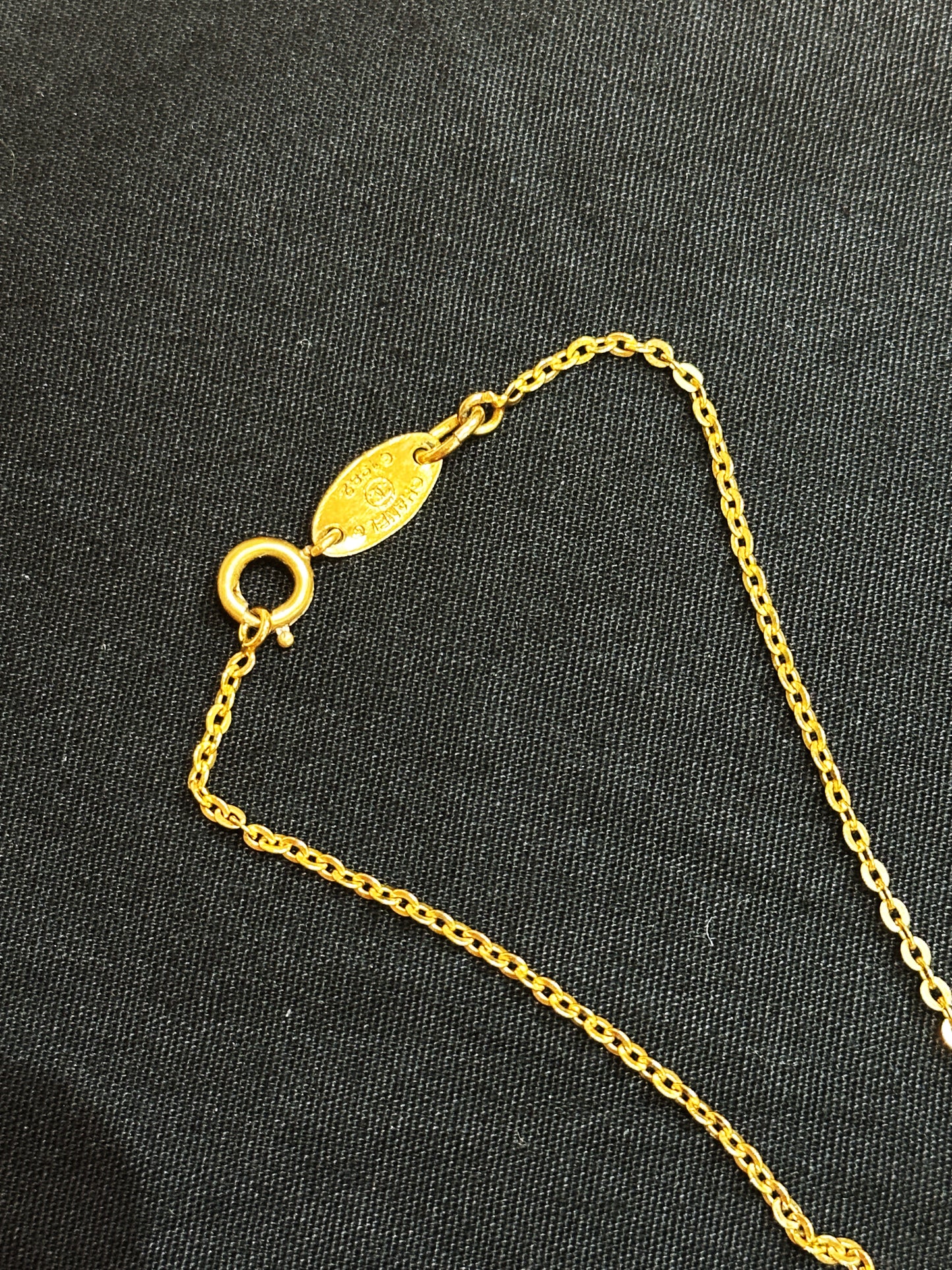 CHANEL Necklace Chain AUTH Coco Vintage Rare Gold choker CC Logo Pendant 1982