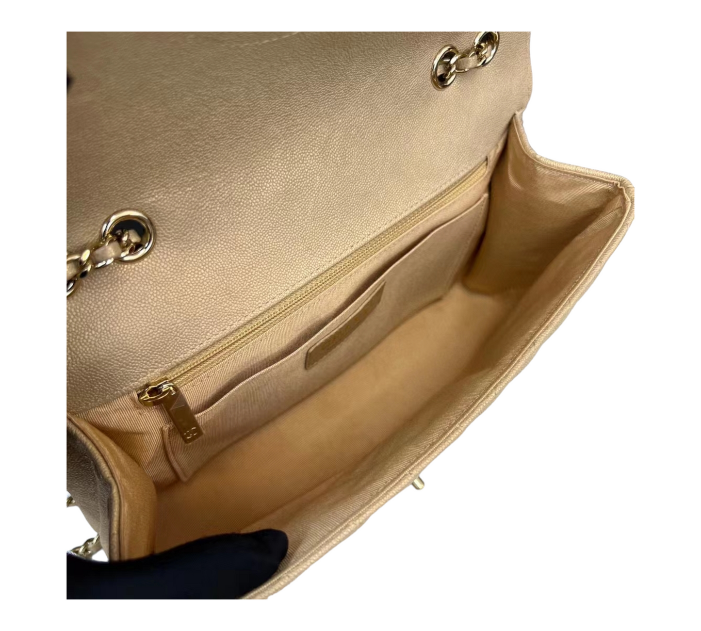 Chanel gold chevron flap bag Golden
