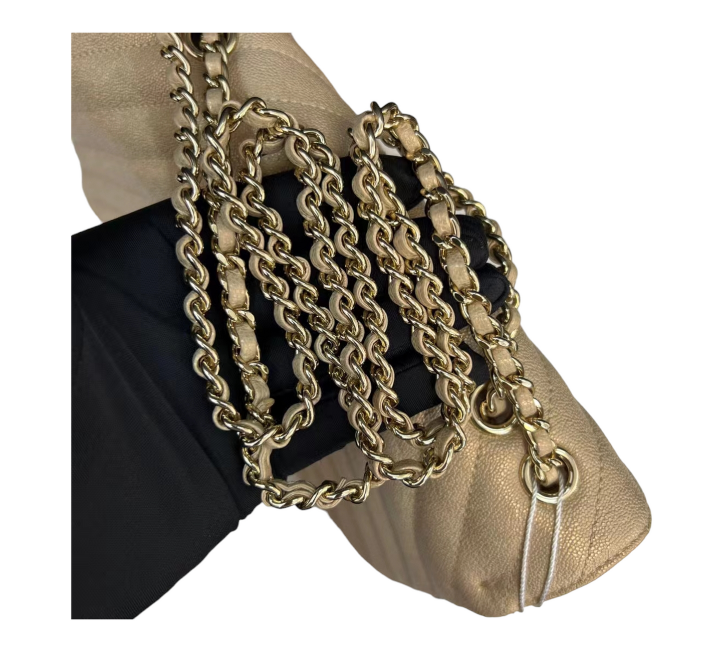 Chanel gold chevron flap bag Golden