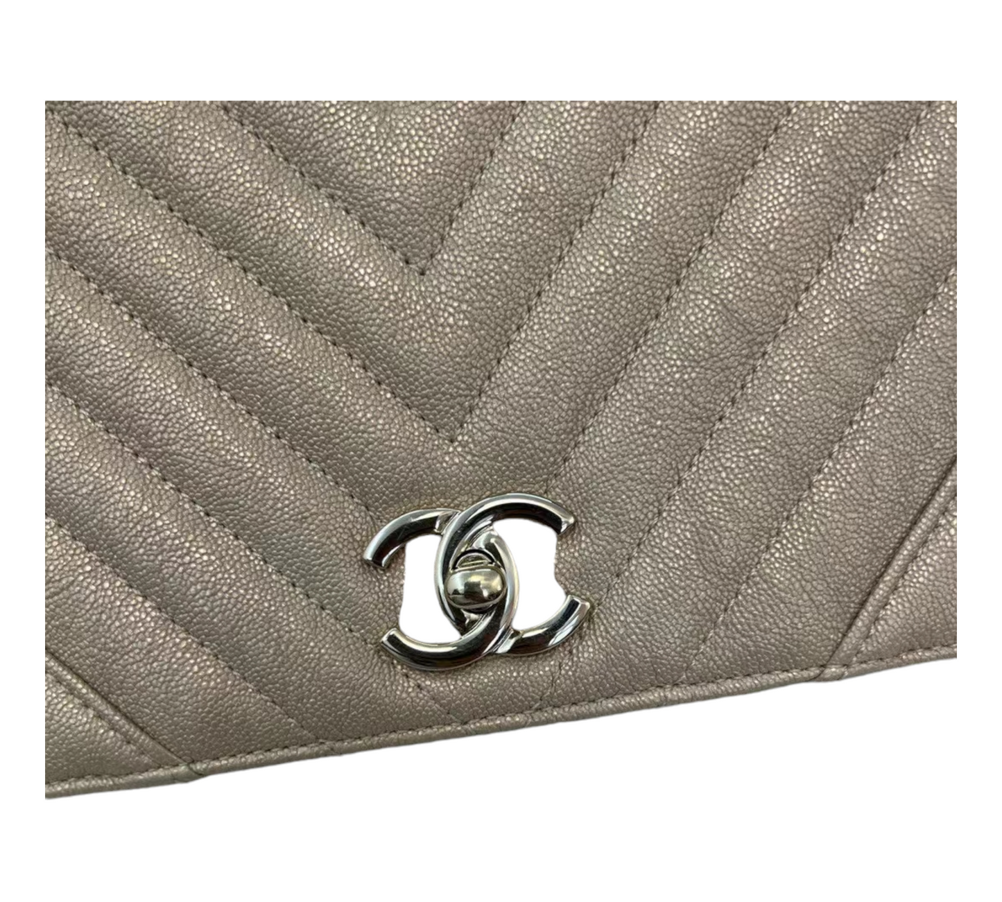 Chanel gold chevron flap bag Golden