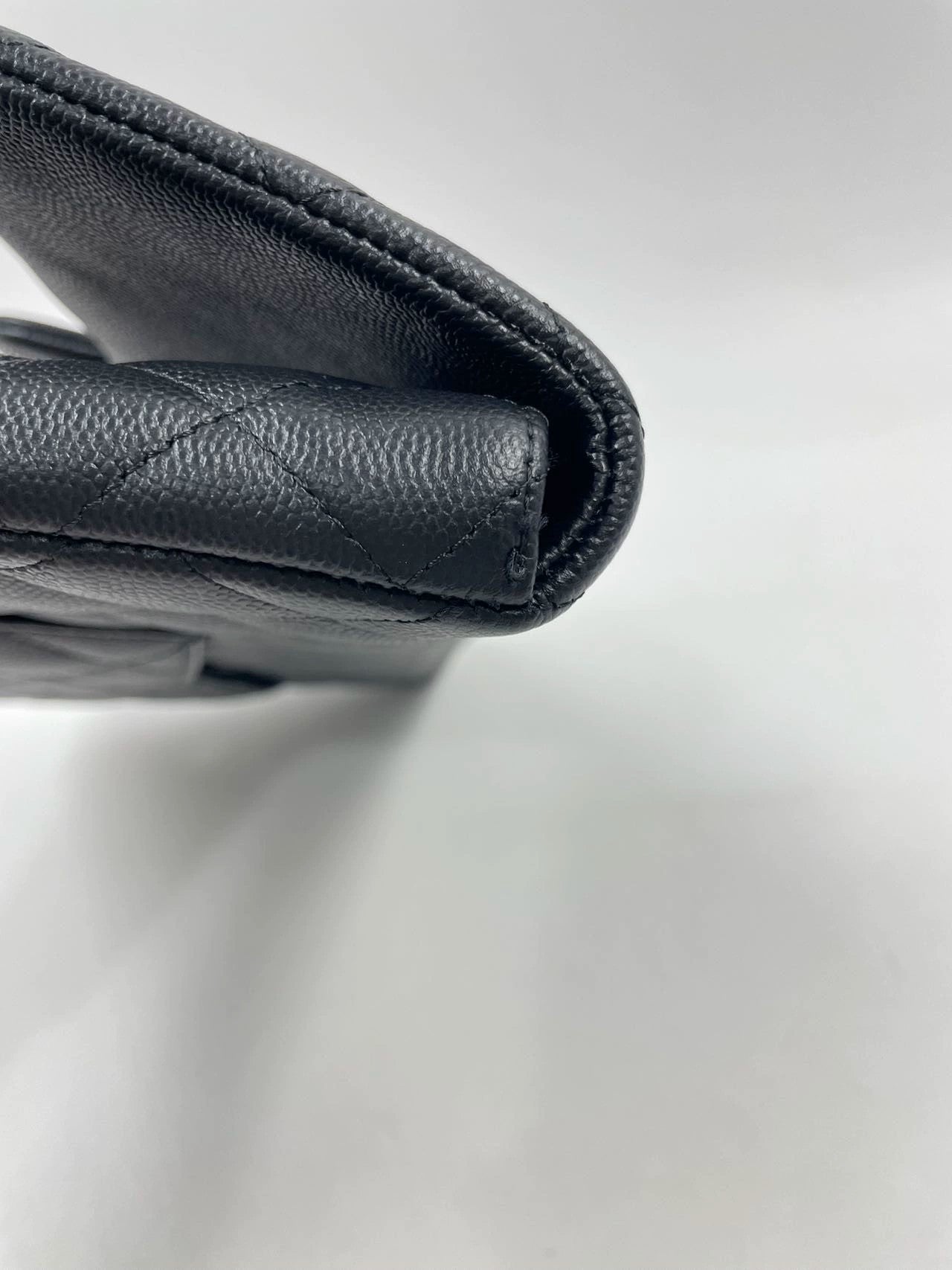 Chanel Black Quilted Caviar Classic Clutch Gold Hardwere 2019